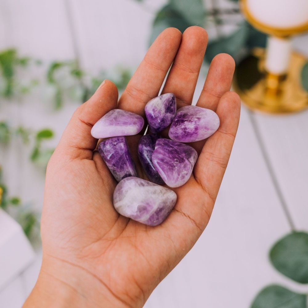(2) Tumbled Amethyst Stones